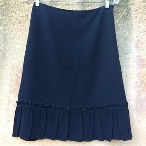 Moschino Black Knee Length Skirt 6 Ruffle Hem